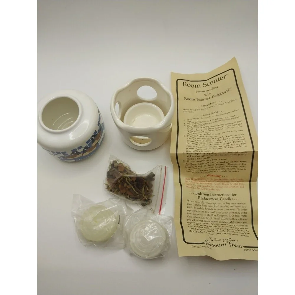 Vintage 1987 Potpourri Press Room Scenter Goose Wax Warmer Simmer Pot NIB Blue